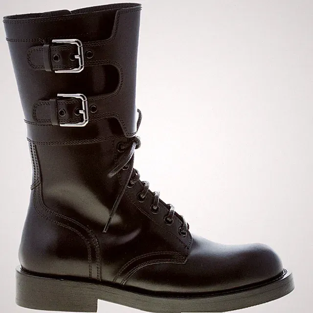 DOLCE E GABBANA Damenschuhe Amphibienstiefelette Bernini aus glänzendem Leder schwarz