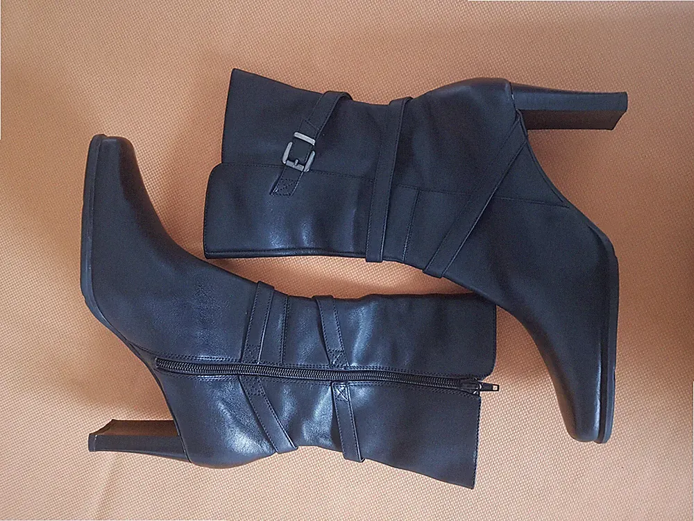 Dolci Org. High Heel Stiefelette Damen Booties Gr. 40 Nappa - Leder, schwarz