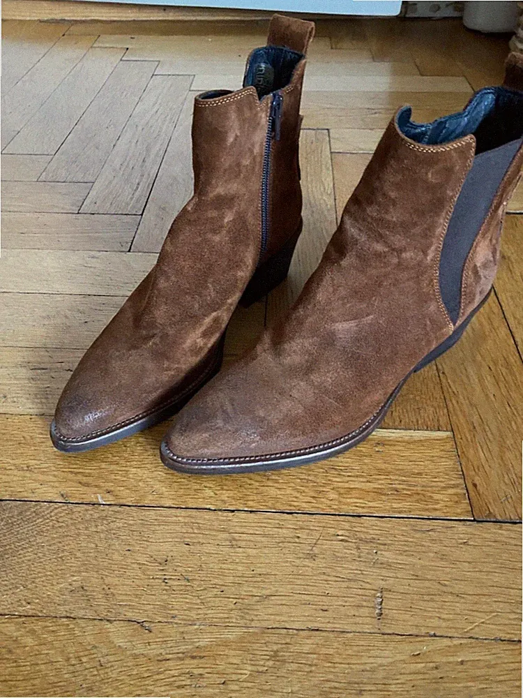 Donna Carolina Cowboy Stiefeletten Leder braun Gr. 37,5