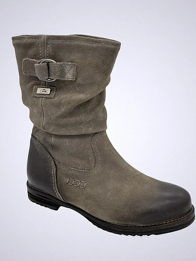 Donna Carolina Warm Futter Leder Stiefel Oil Nubuk Schlamm Braun Fell