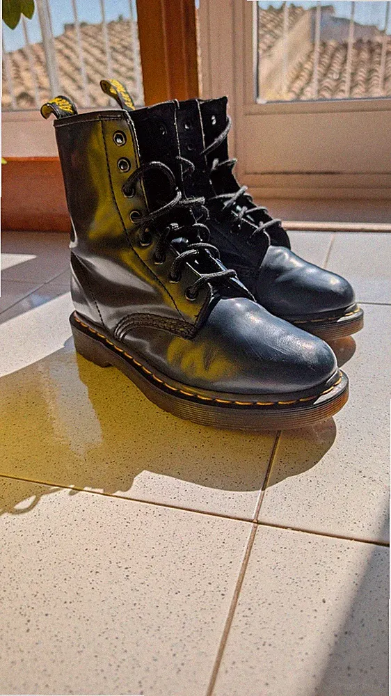 Dr. Martens 1460 Blu Navy Leder Stiefel 8-Loch Made in England UK 4 EU 37