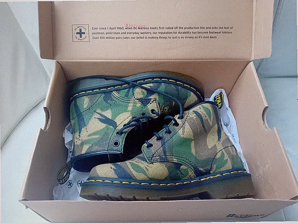 Dr Martens Cerren Damen Amphibienstiefel Canvas Military Camouflage UK 3 EU36 US 5