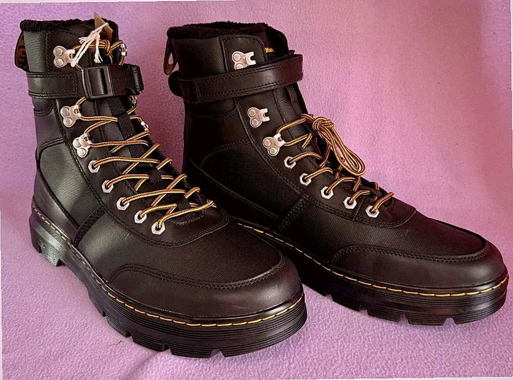 Dr. Martens Combs Tech FL Black EU 48 UK 13 Canvas Leder Stiefel Boot