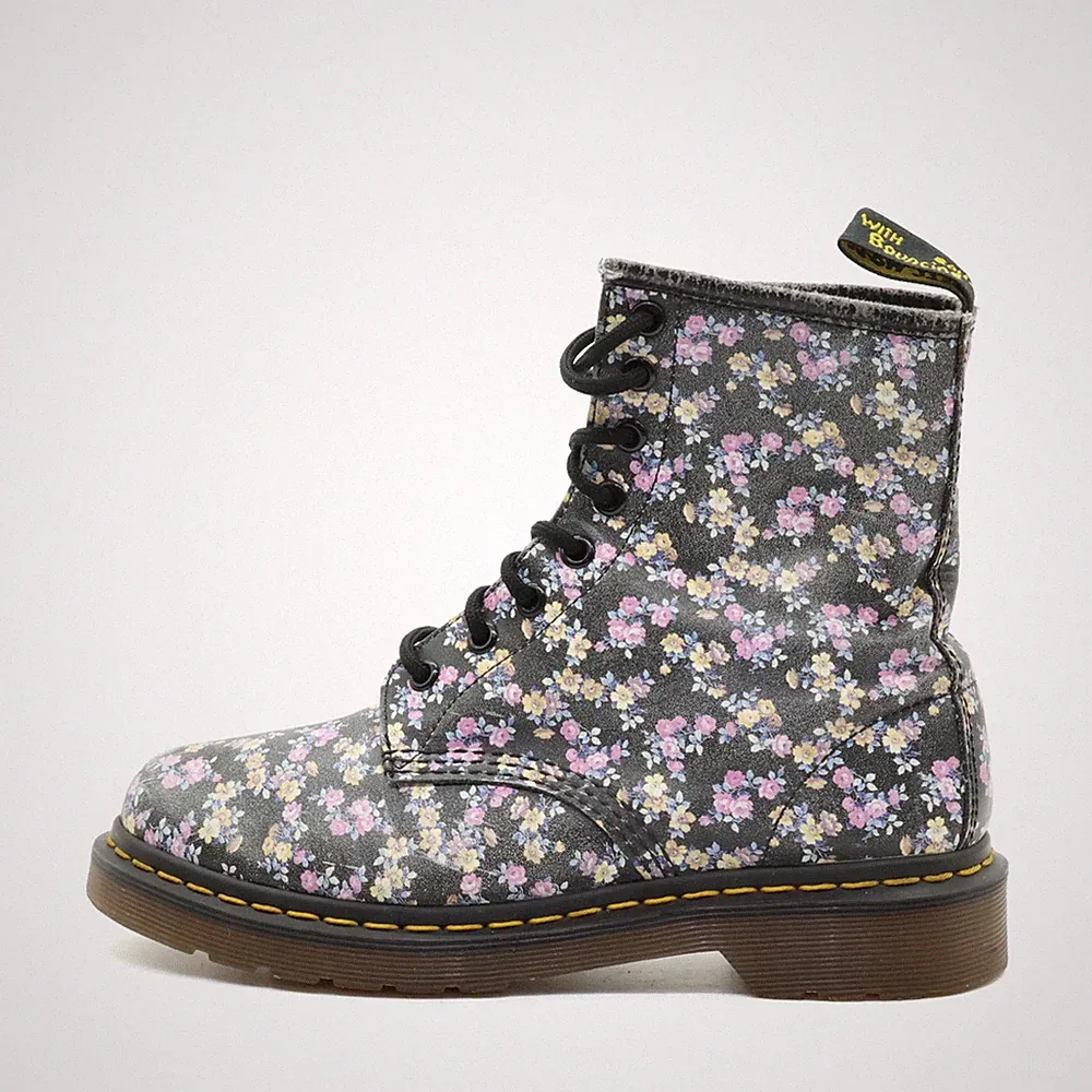 Dr. Martens Damen 1460 W Stiefel Schwarz Mehrfarbig Rahmennaht Schnürboots EU 38