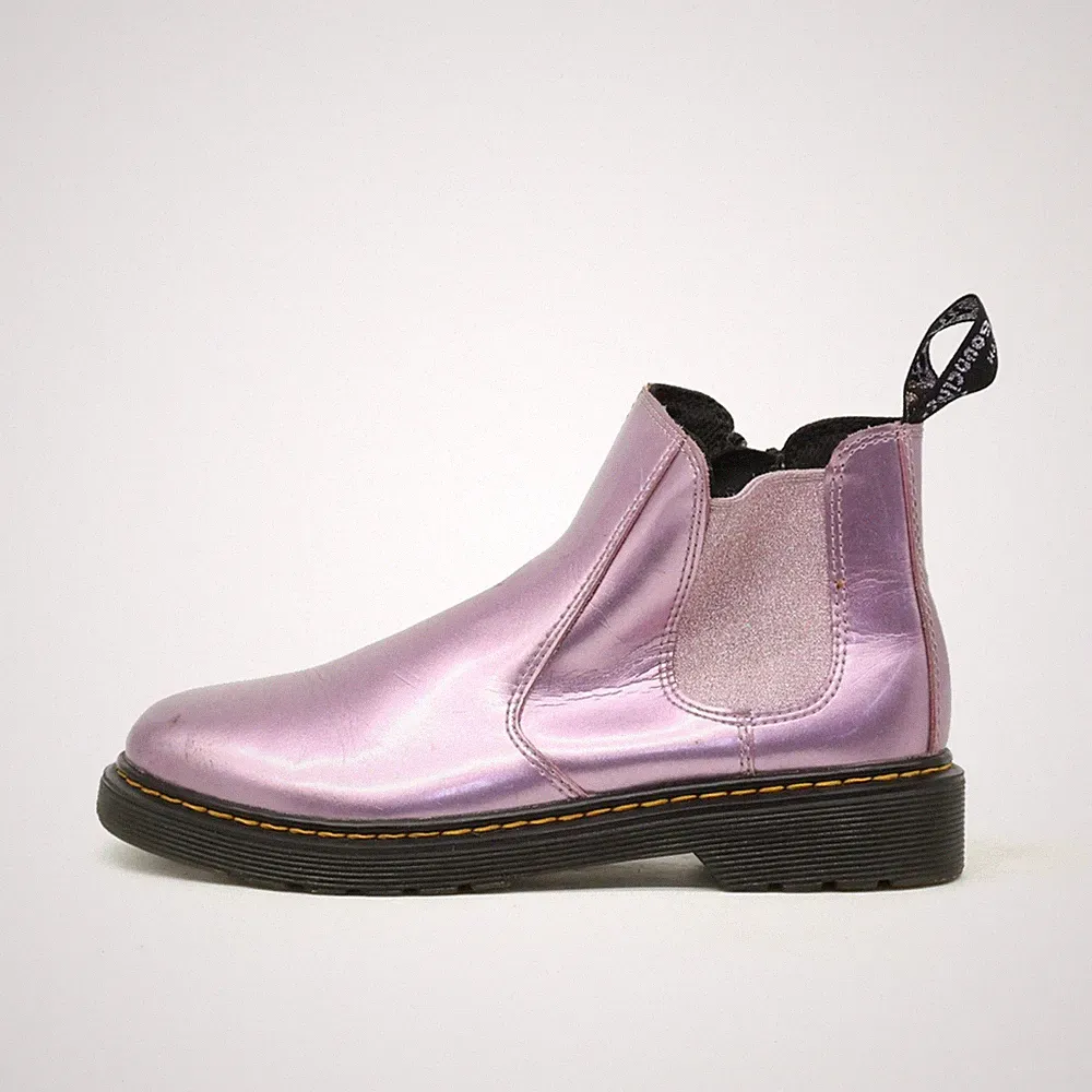 Dr. Martens Damen 2976 J Stiefel Rosa Metallic Leder Chelsea Boots EU 36