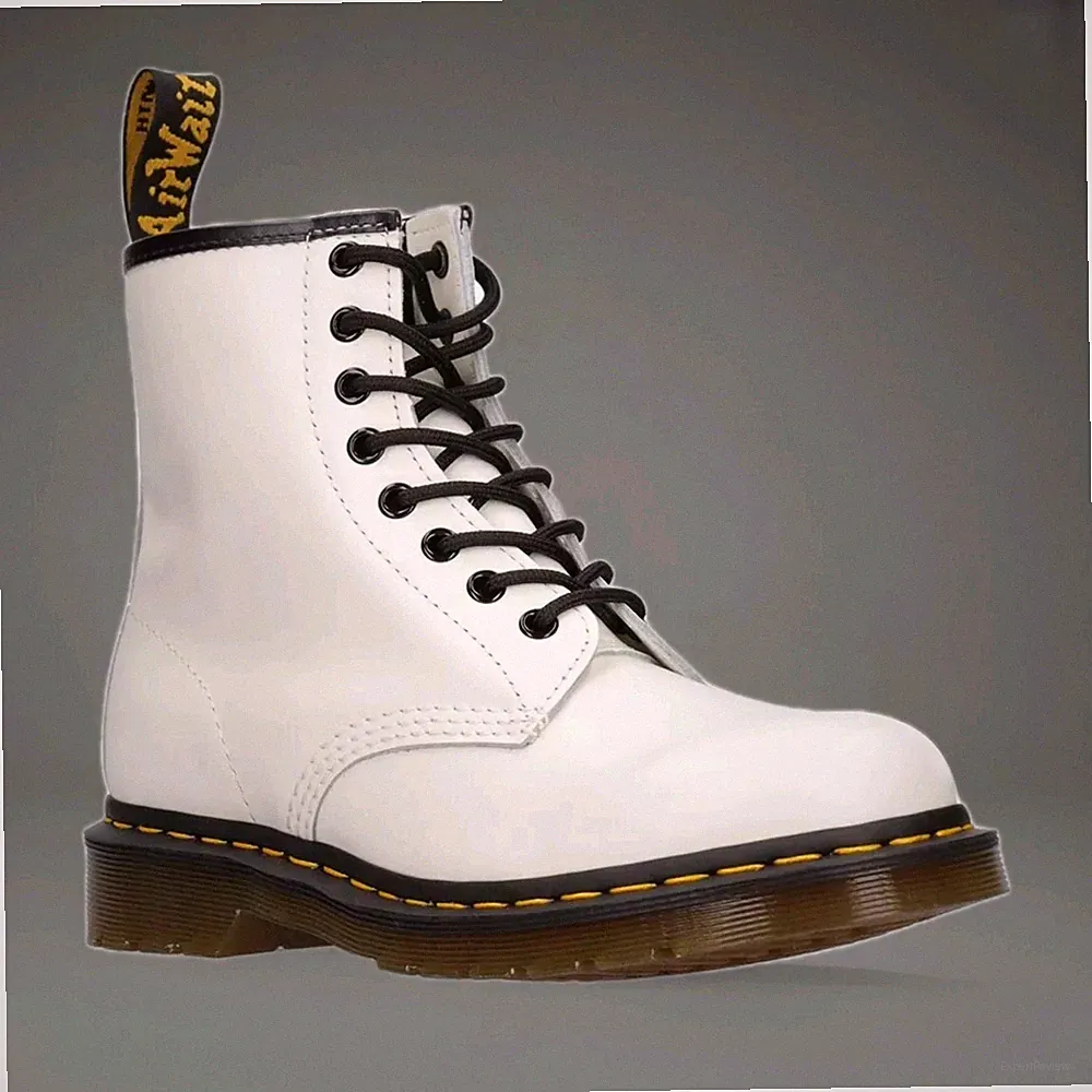 DR MARTENS Damen Amphibienstiefel 8 Ösen Leder weiß 1460 SMOOTH