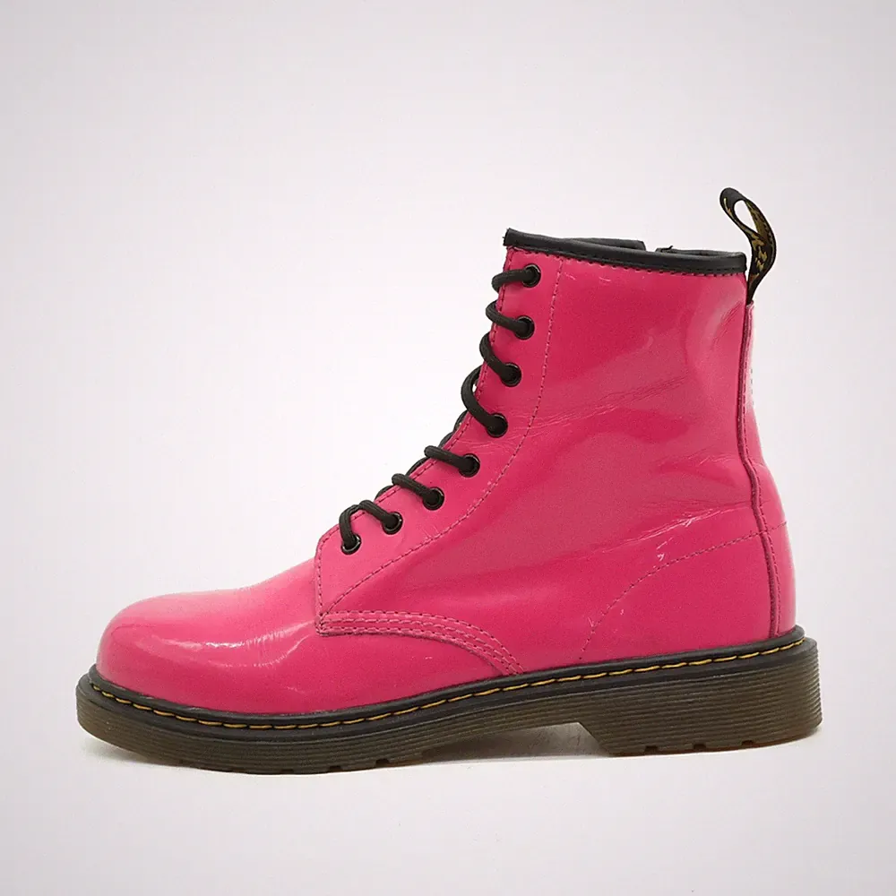 Dr. Martens Damen Delaney Stiefel Pink Lackleder AirWair Schnürstiefel EU 37