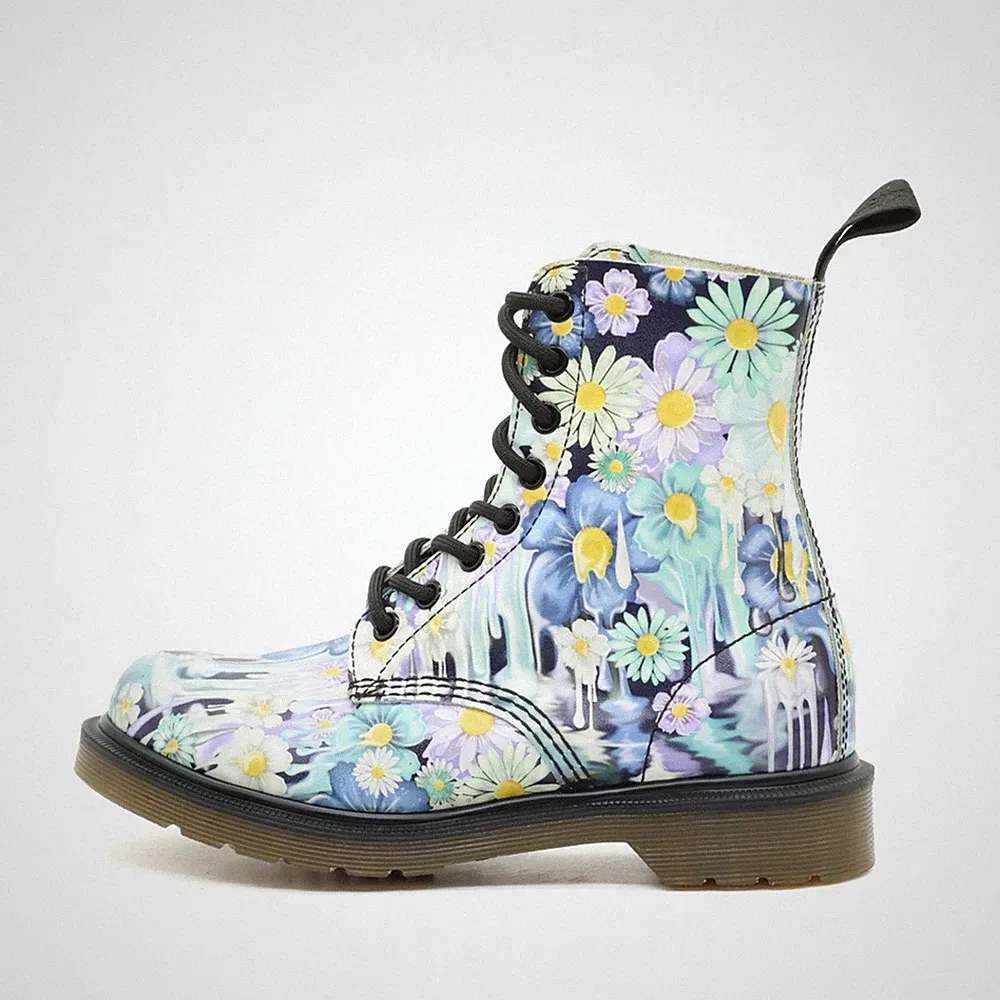 Dr. Martens Damen Pascal Floral Slime Schnürstiefel Leder Stiefel EU 36