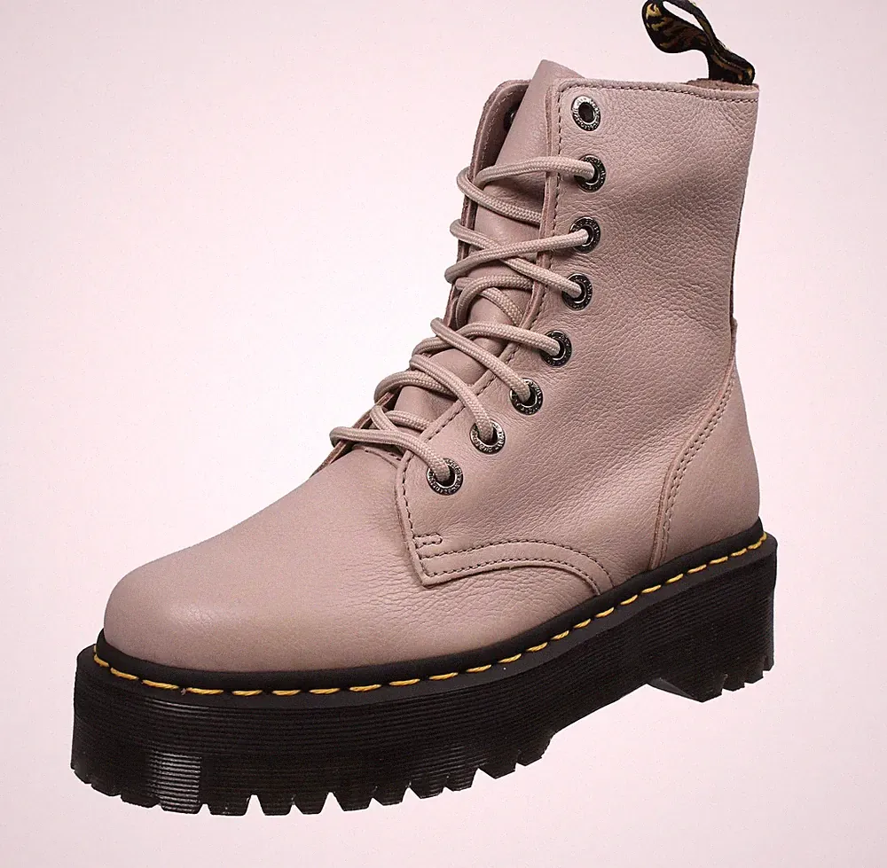 Dr. Martens Jadon Iii - Amphibien Plateau Leder Pisa Beige - Damen Schuhe
