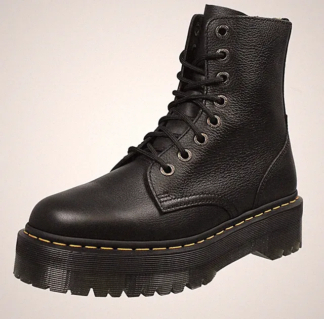Dr. Martens Jadon Iii - Amphibien Plateau Leder Pisa Schwarz - Größe 36 [3 US 22c