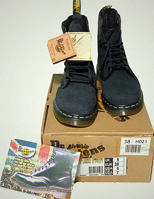 DR.MARTENS Stonewashed Canva 8 Ösen Stiefeletten (Vintage) EU40