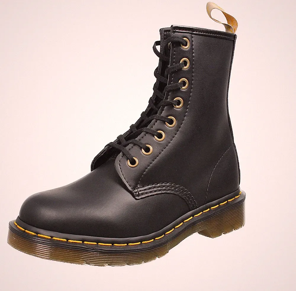 Dr. Martens Vegan 1460 - Black Felix Rub Off Schwarz - Damen Schuhe