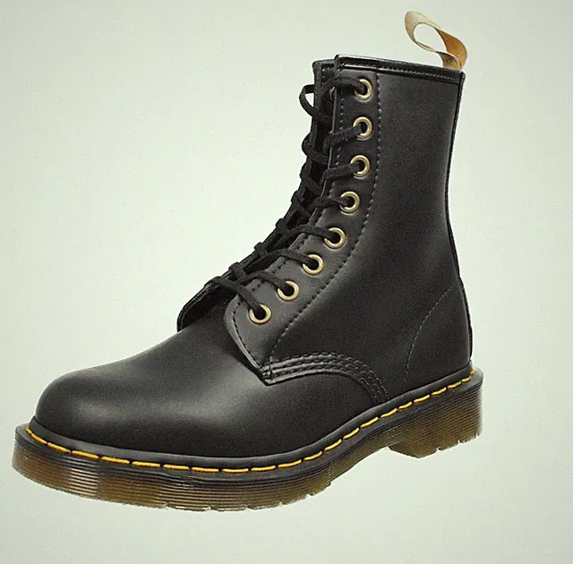 Dr. Martens Vegan 1460 - Black Felix Rub Off Schwarz - Größe 38 [5 US 24cm] Schuhe