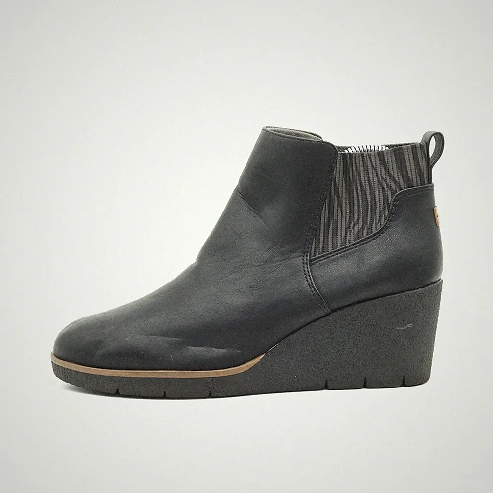 Dr. Scholl's Damen Stiefel Schwarz Leder Knöchel Chelsea-Stiefel EU 38.5