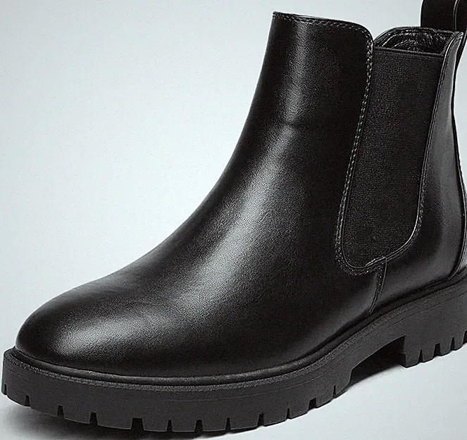 DREAM PAIRS Damen Schuhe Chelsea Boots Kurz Niedriger Absatz Schwarz 41
