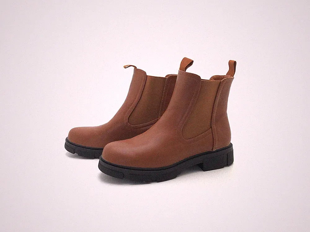 Dream Pairs Damen Stiefel Stiefelette Ankle Boots Braun Gr. 41 (UK 7)