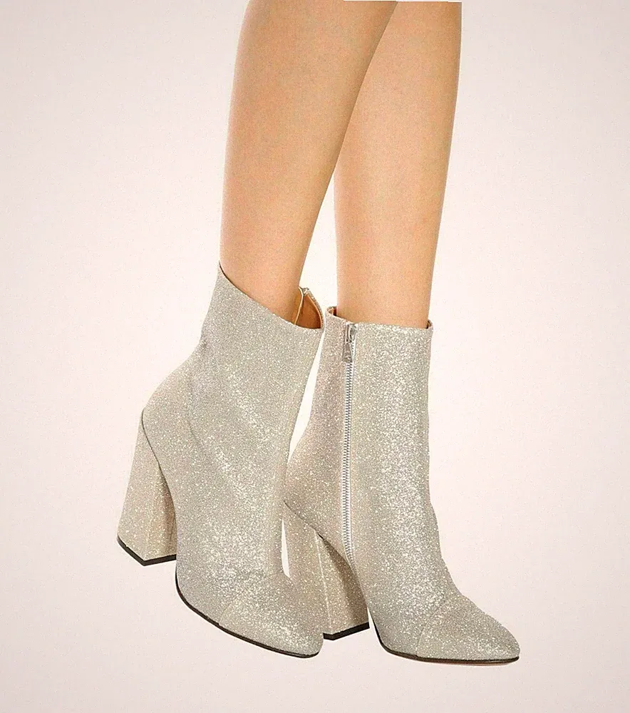 DRIES VAN NOTEN GLITTER STIEFEL BOOTS STIEFELETTEN SHOES SCHUHE ANKLE-BOOTS 37.5