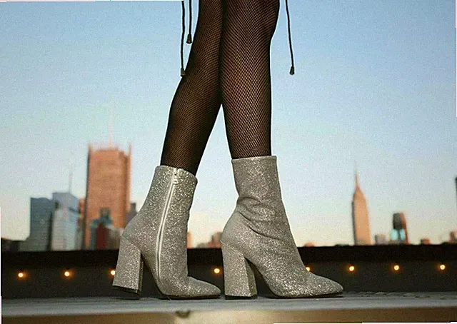 DRIES VAN NOTEN GLITTER STIEFEL BOOTS STIEFELETTEN SHOES SCHUHE ANKLEBOOTS 39