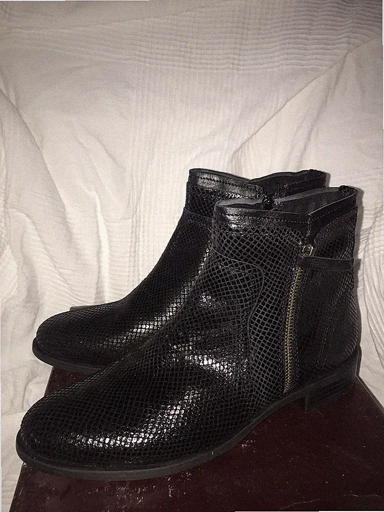 Drievholt Damen Stiefelette Neuwertig Gr 39 Leder Glitzer Extra Leicht