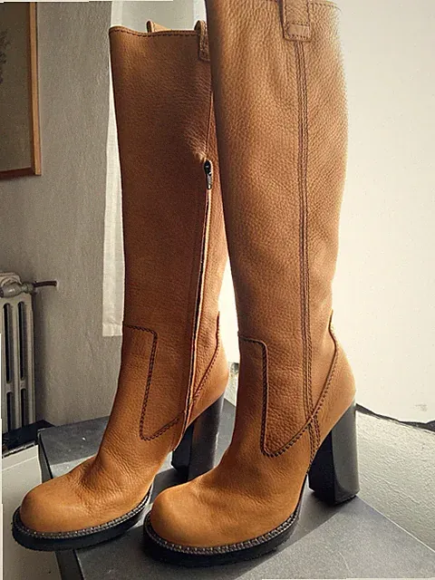 DSquared2 Stiefel Leder gehämmert Orange
