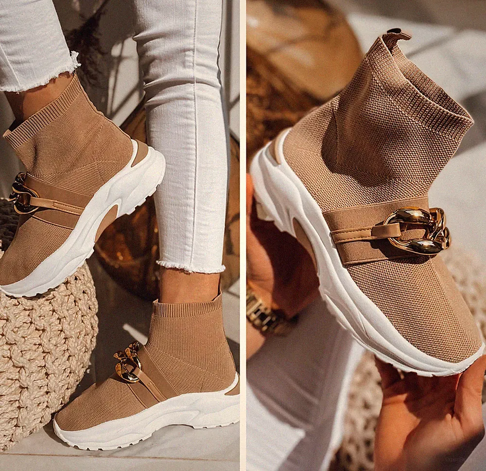 DSTREET Sockenstiefel Knöchelhohe Sport Unifarbe Sneaker Damen 36-41