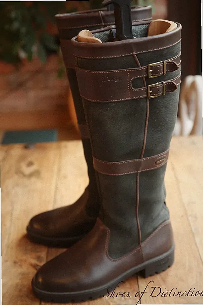 Dubarry Braun Leder Navy Nubuk Gummistiefel Schuhe Damen UK 6 US 9 EU 39