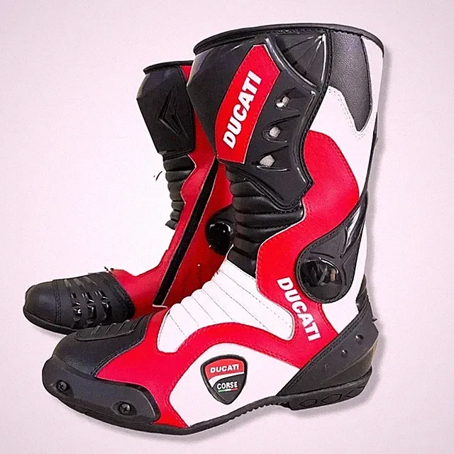 DUCATI CORSE Motorrad Stiefel Sportstiefel Rennstiefel mit CE Protektor Bikersti