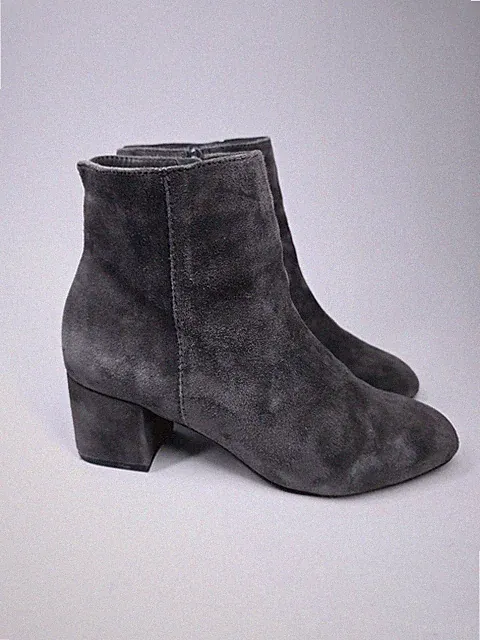 DUNE OLYVEA GRAUE WILDLEDER STIEFELETTEN REISSVERSCHLUSS GRÖßE UK 7 TOP ZUSTAND