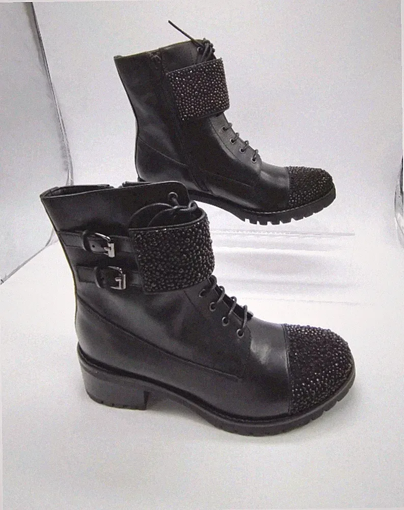 Dune Pegasis schwarze Leder Damen Stiefeletten in Größe UK 6 EU 39 UVP 159,99£