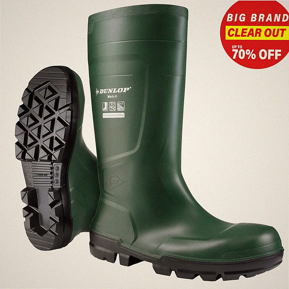 Dunlop Arbeit-Es Volle Sicherheit Wasserdichte Herren Slip-On Gummistiefel