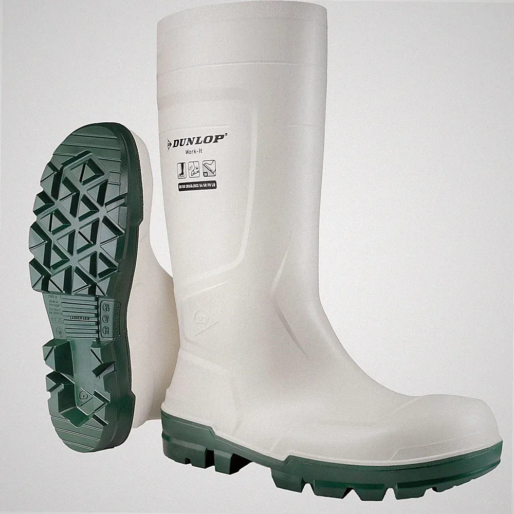 Dunlop Arbeit-Es Wasserdicht Outdoor Arbeit Sicherheits Gummistiefel Weiß