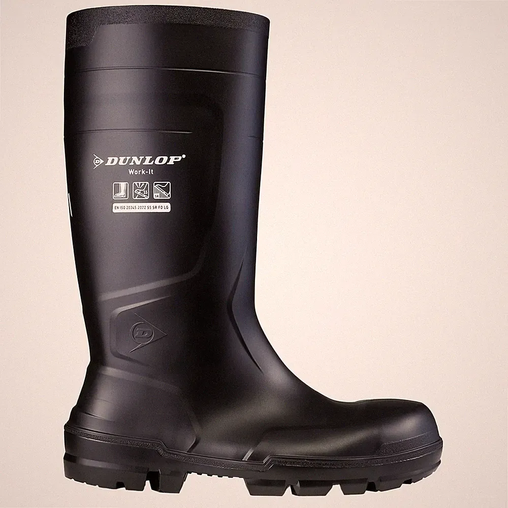 Dunlop Arbeit-Es Wasserfest Damen Sicherheits Gummistiefel Schwarz