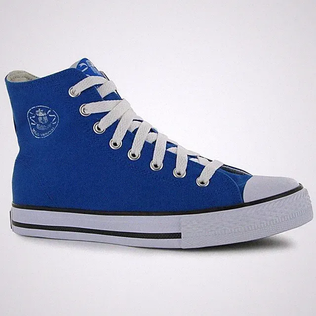 DUNLOP BLAU WEISS RETRO CANVAS HITOP BASEBALL BASKETBALLSCHUHE SNEAKER UK 6 40