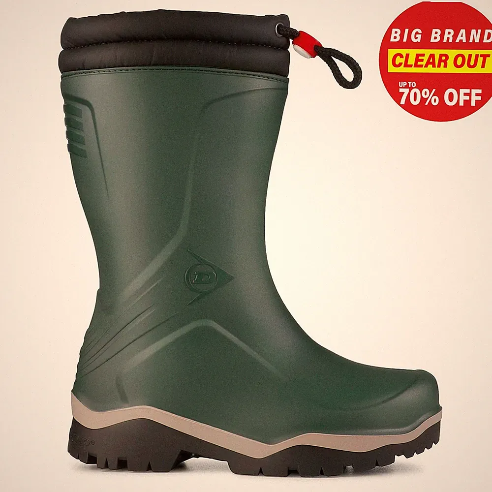 Dunlop Blizzard Kinder Jungen Kinder Gummistiefel Winter Gummistiefel Grün