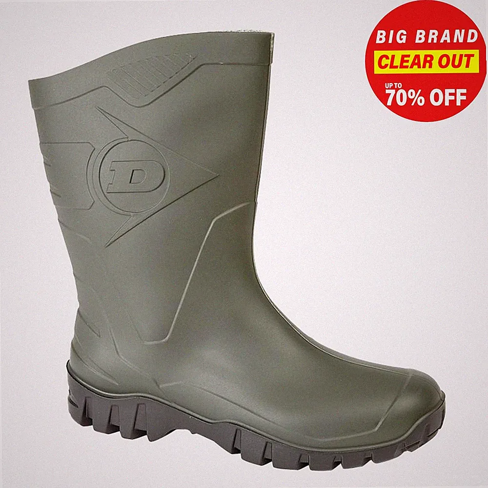 Dunlop Dee Herren Wadenlang Außen Schutz Gummistiefel Grün