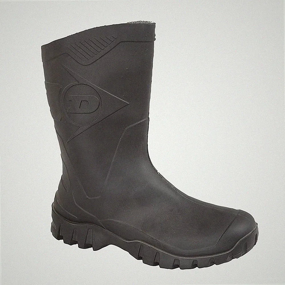 Dunlop Dee Herren wadenlang Outdoor Schutz Gummistiefel schwarz