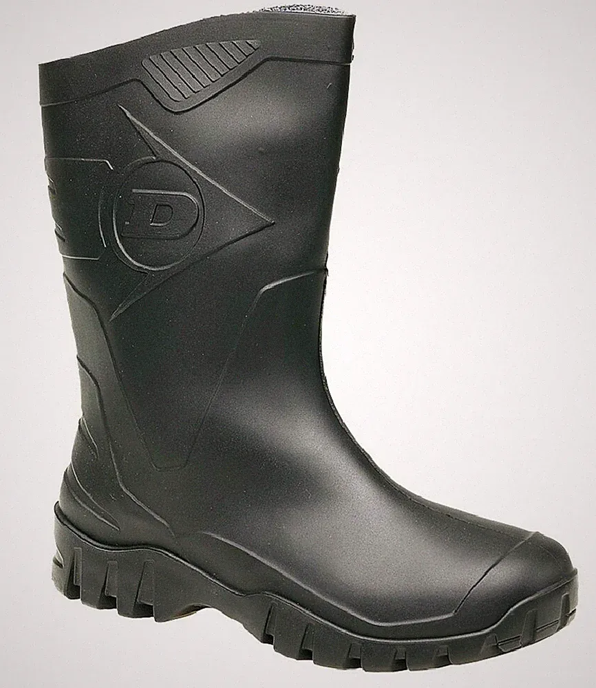 Dunlop DEE W116 Unisex Weite Wade 1/2 Länge Gummistiefel Kurz Stiefeletten Schwarz P