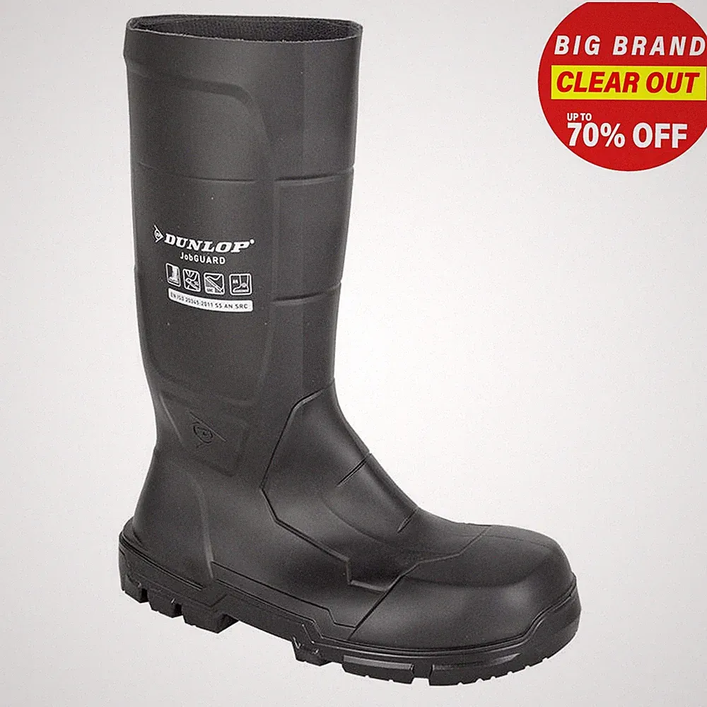 Dunlop Donwell Herren Sicherheit Gummistiefel Außen Schutz Gummistiefel Schwarz