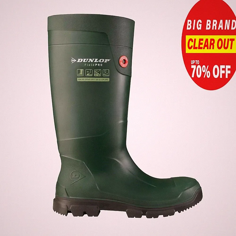 Dunlop Fieldpro Gummistiefel Safetyboots Farm Konstruktion Indstrial Unisex Grün