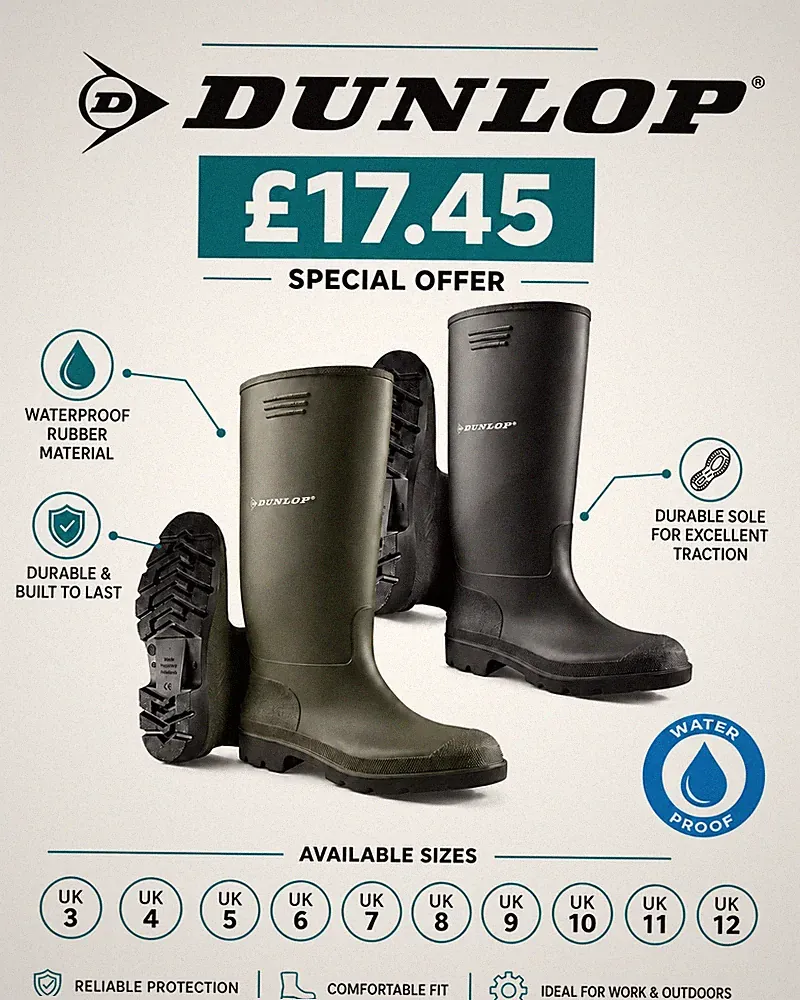 DUNLOP HERREN DAMEN MUCKER GUMMISTIEFEL PRICEMASTOR GUMMISTIEFEL SCHNEE REGEN STIEFEL SCHUHE