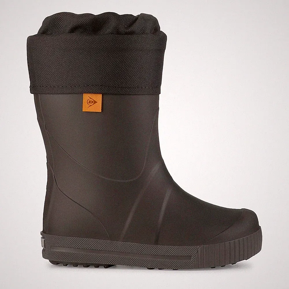 Dunlop Puddle Jumper Kinder Gummistiefel Warm Winter Wellies Schwarz