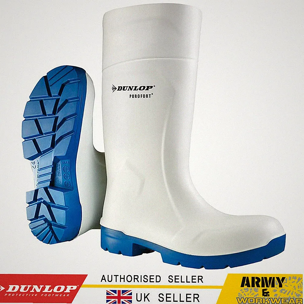 Dunlop Purofort Multigrip Sicherheit Weiß Gummistiefel Arbeitsstiefel Essen Pro