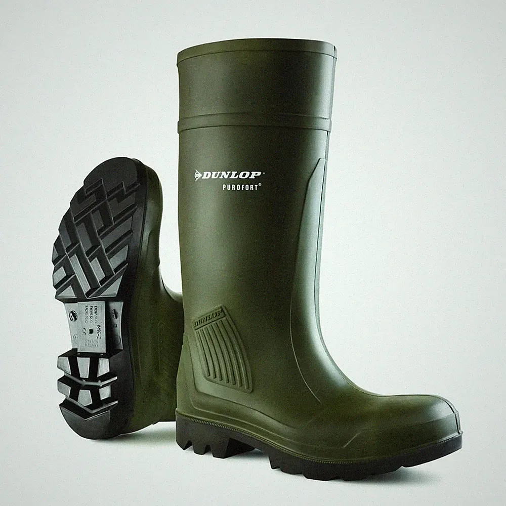 Dunlop Purofort Professional Gummistiefel Grün für Damen und Herren, Size 38