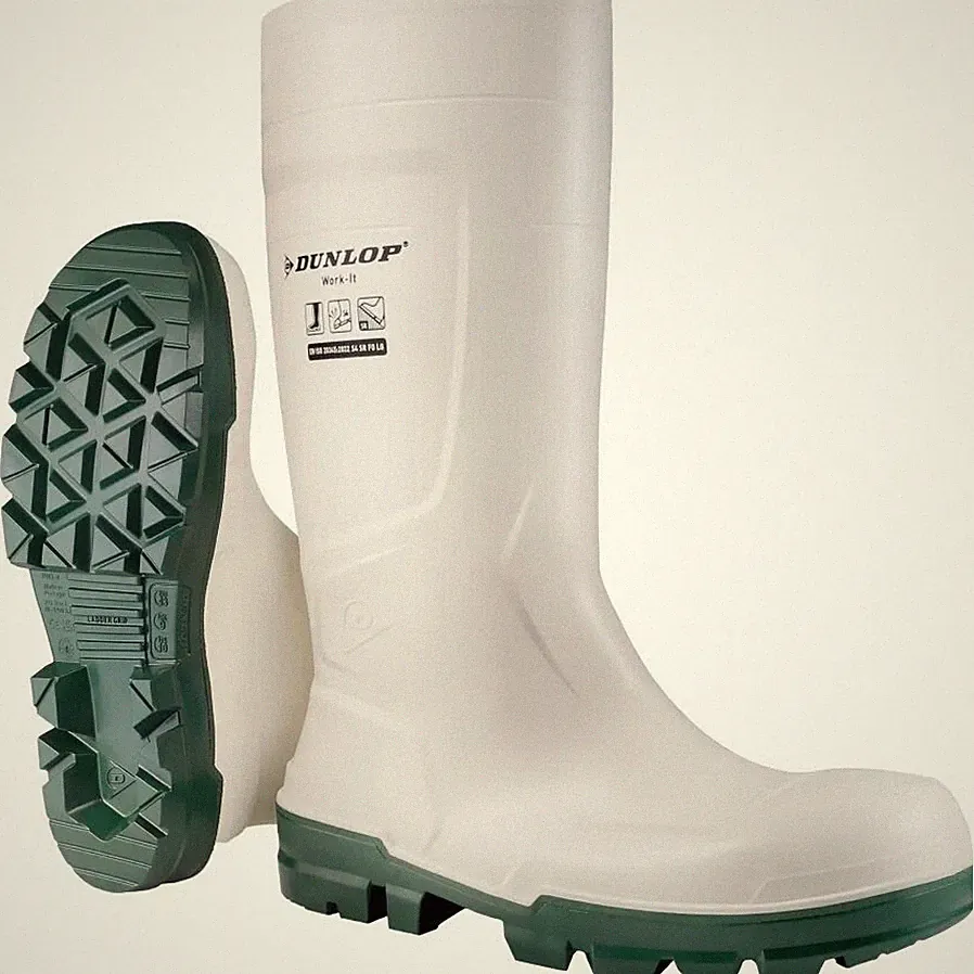DUNLOP Sicherheitsstiefel Gummistiefel Gartenstiefel WORK-IT S4 weiß Gr. 35-49