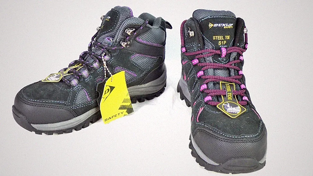 Dunlop Sicherheitsstiefel Stahlkappe Knöchel Camping Wandern S1P UK 4 nicht abgestimmte Farben