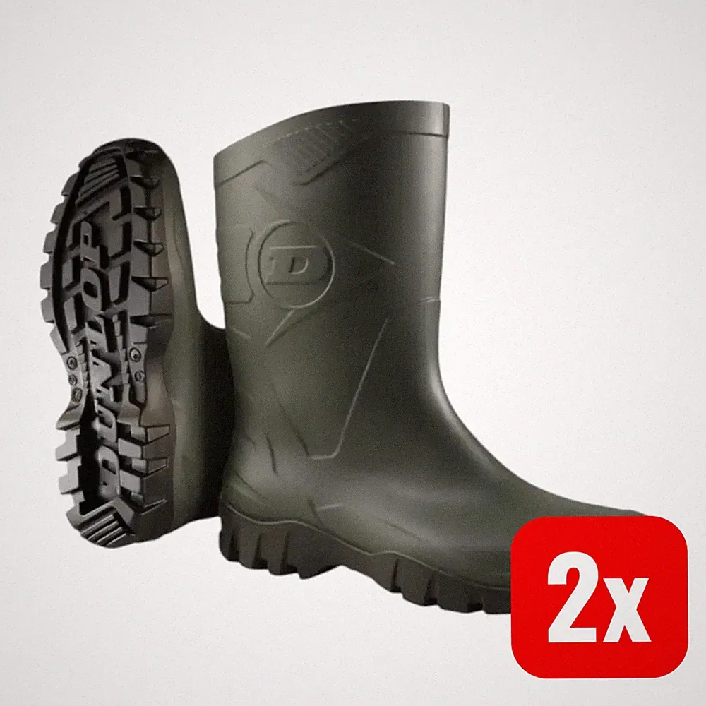Dunlop Stiefel Gummistiefel Kurzstiefel Dee grün wasserdicht Größe 38 PVC 2 PAAR