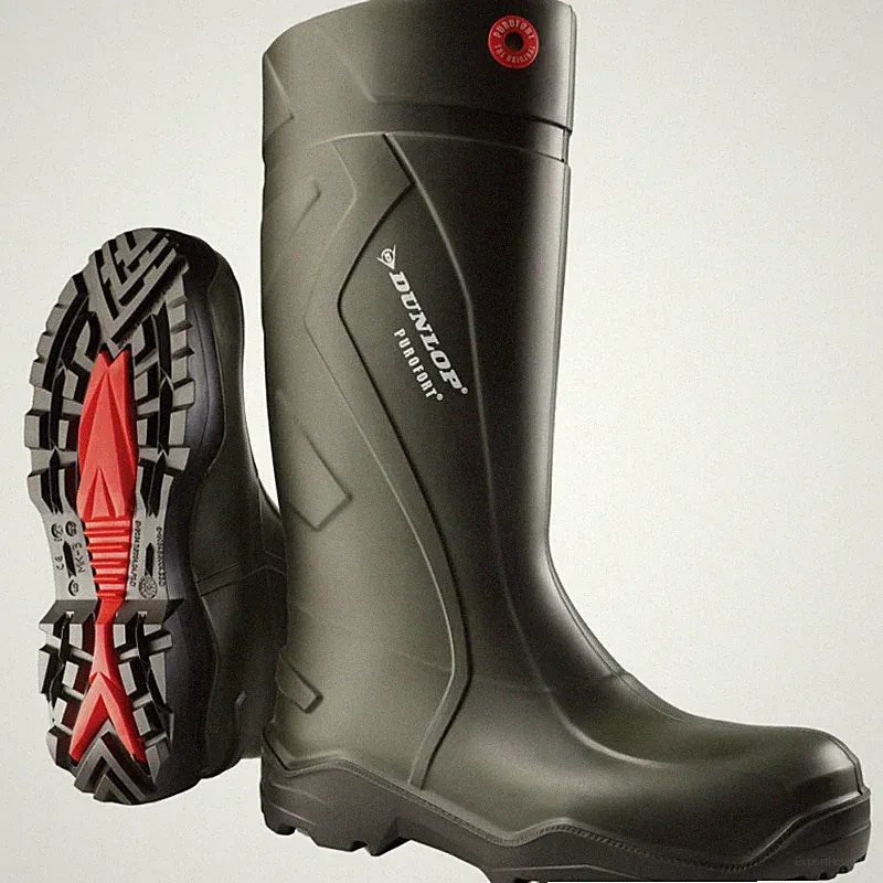 DUNLOP UNISEX Gummistiefel Baustiefel Sicherheitsstiefel Purofort+ S5 dunkelgrün