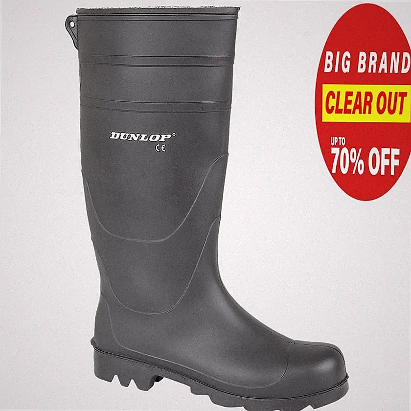 Dunlop Universal Herren Langlebig Schutz Gummistiefel Schwarz