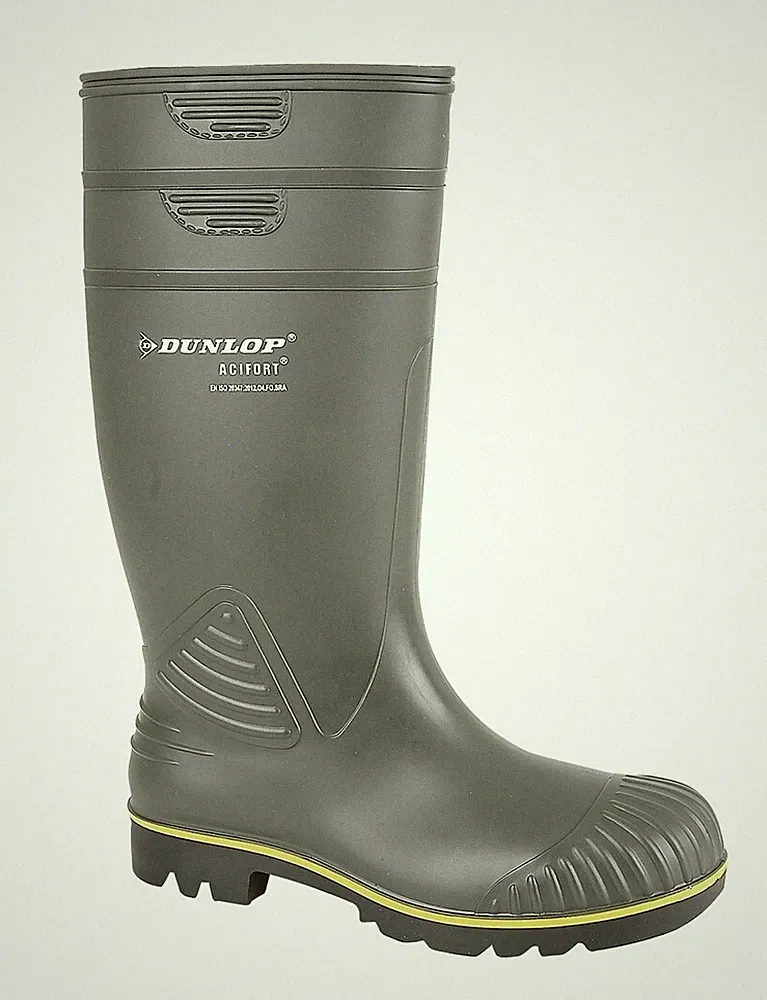Dunlop W012 Herren ACIFORT Heavy Duty Yellow Line Landwirtschaft Gummistiefel