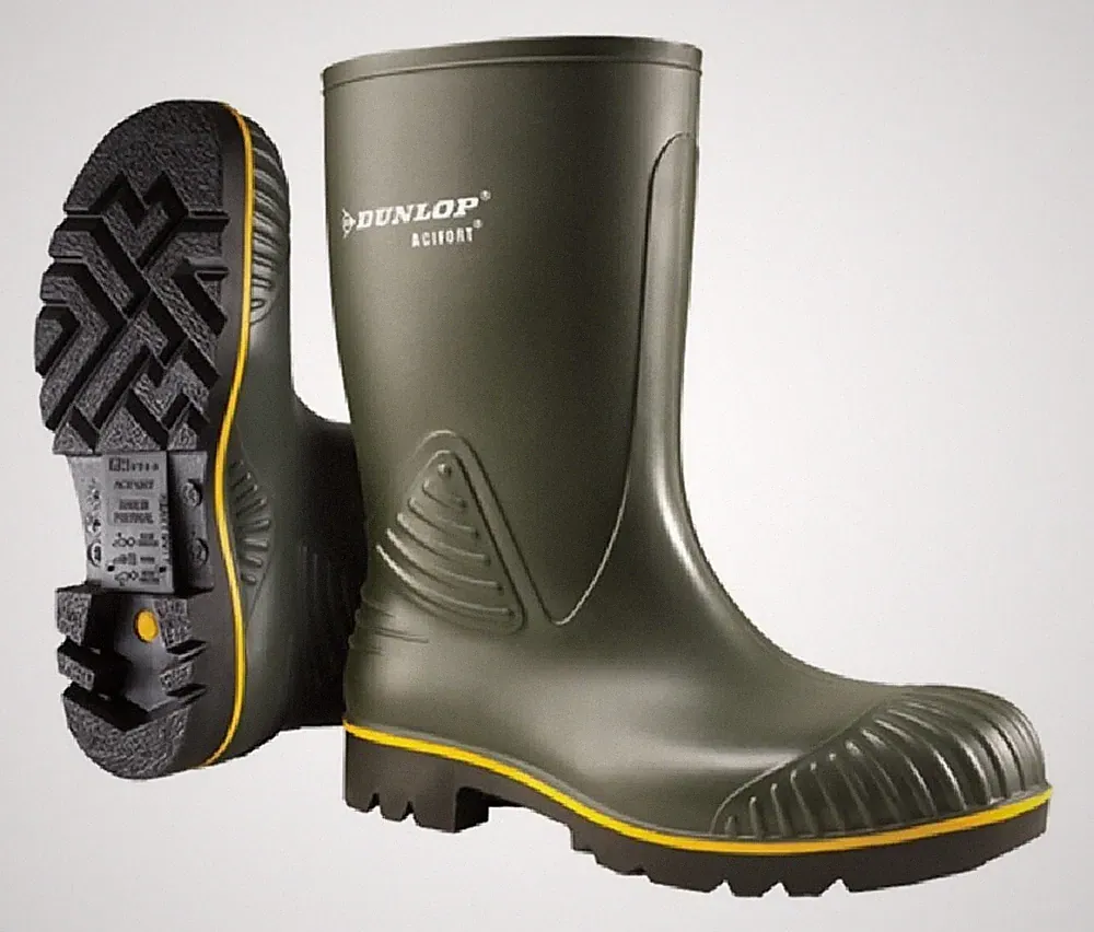 Dunlop W272 ACIFORT HD CALF Unisex Yellow Line Landwirtschaftliche Gummistiefel
